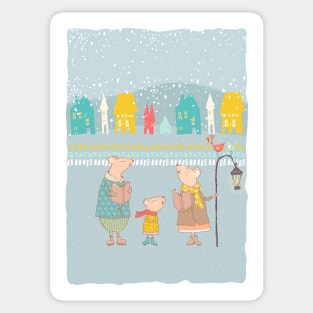 Christmas Carol Mouse Sticker